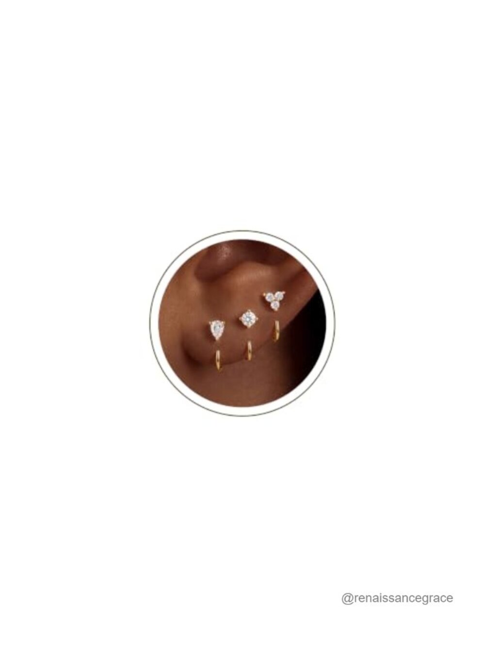 14K Gold Plated Backless Hoop Huggie Earrings Set - Hypoallergenic
